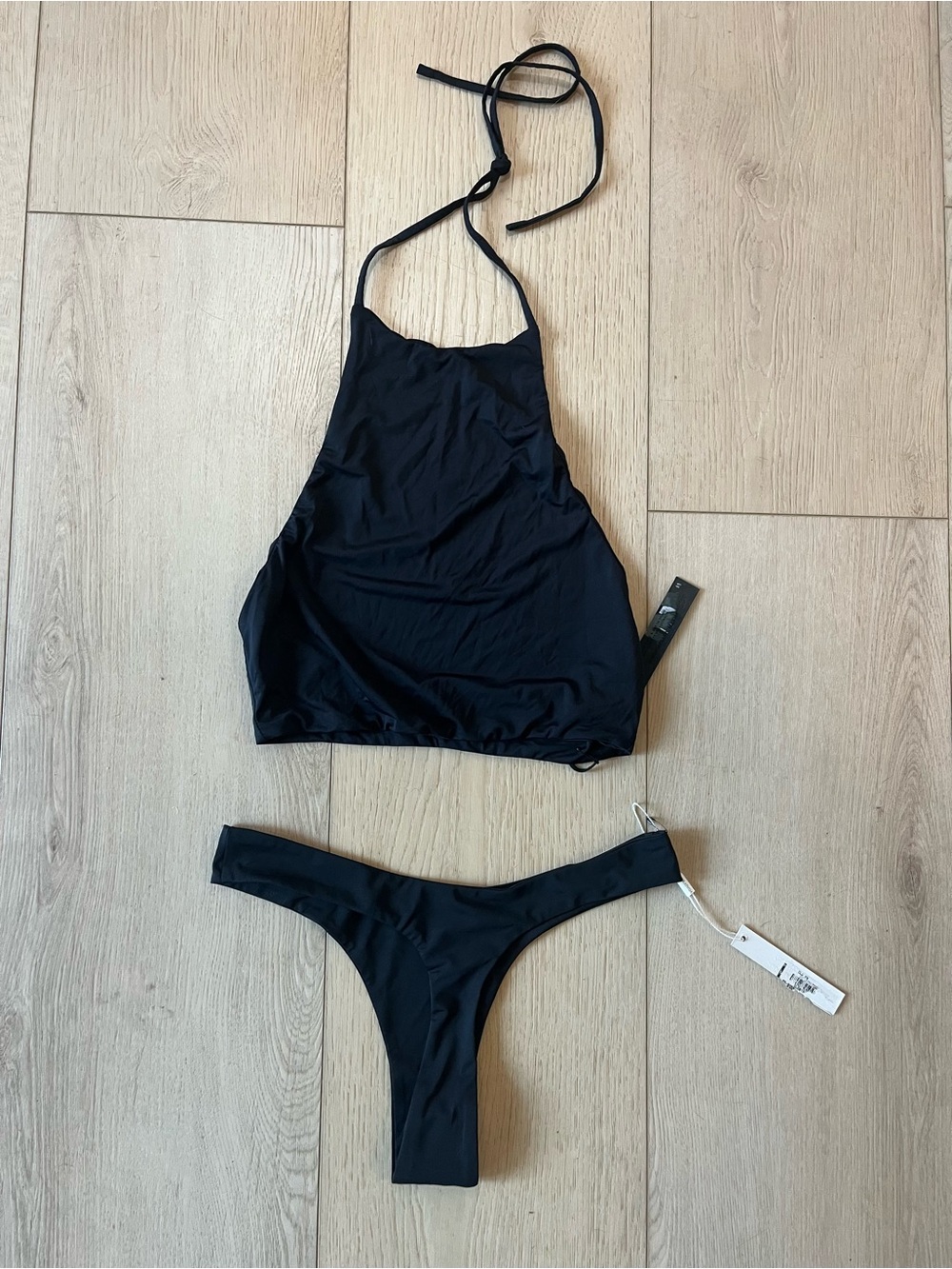 MYRA SWIM halter top and cheeky bottoms 🖤🖤🖤